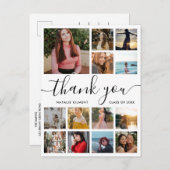 卒業写真コラージスクリプトありがとうはがき 案内ポストカード (正面/裏面)