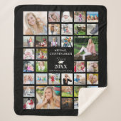 卒業写真コラージスクリプトクラスOF Black シェルパブランケット (正面)