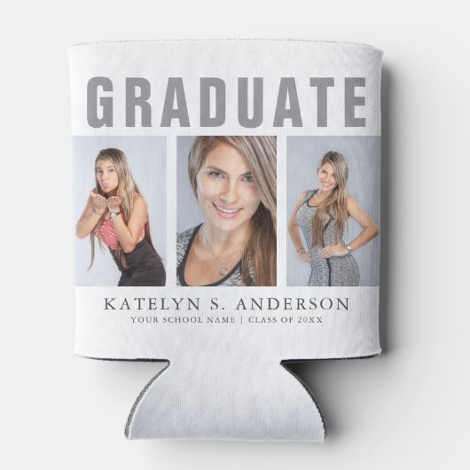 卒業写真コラージュおめでとうございます 缶クーラー (裏面)