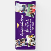 卒業写真コラージュおめでとうシニアカラー 横断幕 (縦)