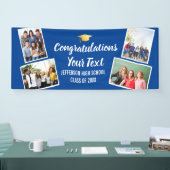 卒業写真コラージュおめでとうシニアカラー 横断幕 (トレードショー)