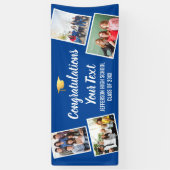 卒業写真コラージュおめでとうシニアカラー 横断幕 (縦)