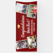 卒業写真コラージュおめでとうシニアカラー 横断幕 (縦)