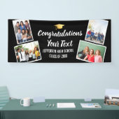 卒業写真コラージュおめでとうシニアカラー 横断幕 (トレードショー)