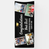 卒業写真コラージュおめでとうシニアカラー 横断幕 (縦)