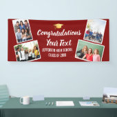 卒業写真コラージュおめでとうシニアカラー 横断幕 (トレードショー)