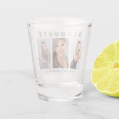 卒業写真コラージュおめでとう白 ショットグラス (裏面)