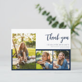 卒業写真コラージュのモダン台本を卒業 サンキューカード (スタンド正面)