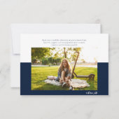 卒業写真コラージュのモダン台本を卒業 サンキューカード (裏面)