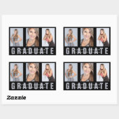 卒業写真コラージュカスタム角型ステッキ 長方形シール (シート)