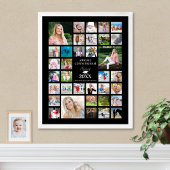 卒業写真コラージュクラスのブラックパーティー ポスター