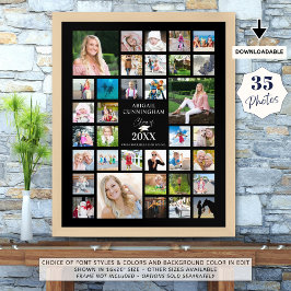 卒業写真コラージュクラスのブラックパーティー ポスター