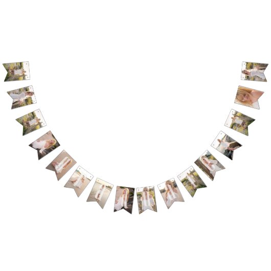 卒業写真コラージュシンプルミニマルエレガントリスト バンティングフラッグ (全)