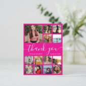 卒業写真コラージュピンクありがとうはがき 案内ポストカード (スタンド正面)