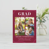 卒業写真コラージュ卒業パーティー 招待状 (スタンド正面)