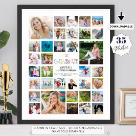 卒業写真コラージュ卒業記念 ポスター