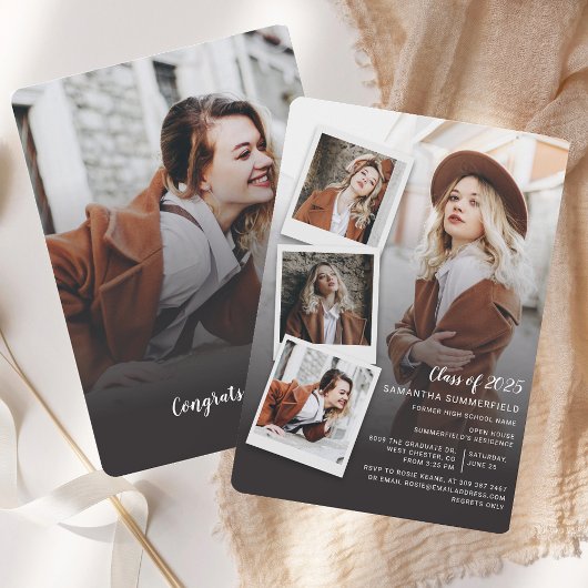 卒業写真コラージュ卒業2025パーティー 招待状