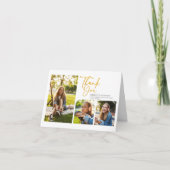 卒業写真コラージュ手書き卒業 サンキューカード (正面)