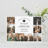 卒業写真コラージュ日付の保存 サンキューカード (スタンド正面)