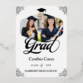 卒業写真コラージュ発表のお知らせ 箔招待状 (正面)