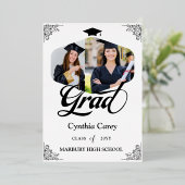 卒業写真コラージュ発表のお知らせ 箔招待状 (立ち正面)