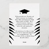 卒業写真コラージュ発表のお知らせ 箔招待状 (裏面)