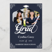 卒業写真コラージュ発表のお知らせ 箔招待状 (正面)