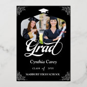 卒業写真コラージュ発表のお知らせ 箔招待状 (正面)