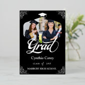 卒業写真コラージュ発表のお知らせ 箔招待状 (立ち正面)
