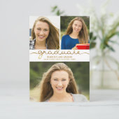 卒業写真コラージュ簡単DIYテンプレート 案内状 (スタンド正面)