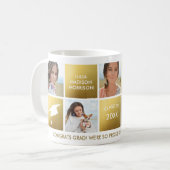 卒業写真コラージュ金ゴールドクラス20XXカスタムクラス コーヒーマグカップ (正面左)
