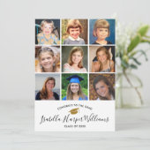 卒業写真コラージュ金ゴールドグリッターグラードパーティー 招待状 (スタンド正面)