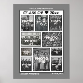 卒業写真コラージュ10枚ポスター ポスター