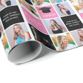 卒業写真コラージュ2023シックなピンクカスタム色 ラッピングペーパー (ロールコーナー)