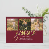 卒業写真コラージュ2025 Script Burgundy Grad 案内状 (スタンド正面)