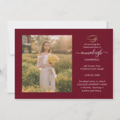 卒業写真コラージュ2025 Script Burgundy Grad 案内状 (裏面)