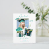 卒業写真コラージュ、卒業発表 ポストカード (スタンド正面)