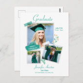 卒業写真コラージュ、卒業発表 ポストカード (正面/裏面)