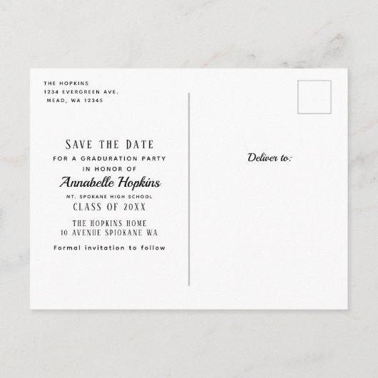 卒業写真コラージュ 案内ポストカード (裏面)