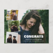 卒業写真コラージュ|4枚の写真はがき ポストカード (正面)