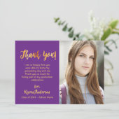 卒業写真サンキューカード紫金ゴールド 招待状 (スタンド正面)