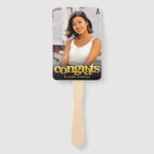 卒業写真シックなシンプル金ゴールドモダンキープサケ ハンドファン (正面)