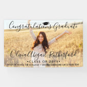 卒業写真シンプルとブラックスクリプトクラス年 横断幕 (横)