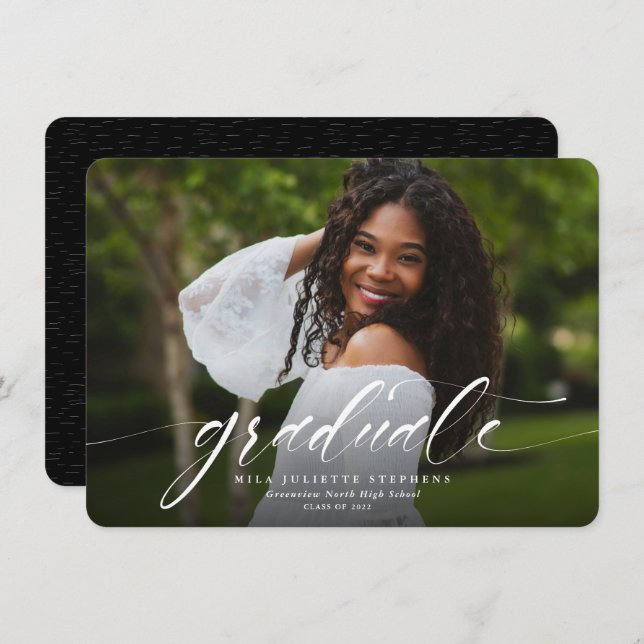 卒業写真シンプルの発表 (正面/裏面)