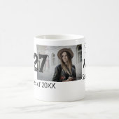 卒業写真シンプルクラシックadd class year sch コーヒーマグカップ (中央)