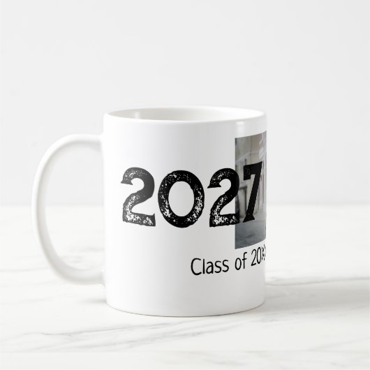 卒業写真シンプルクラシックadd class year sch コーヒーマグカップ (左)