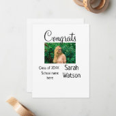 卒業写真シンプルクラシックadd class year sch ノートカード (正面/裏面インサイチュ)