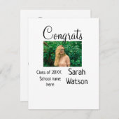 卒業写真シンプルクラシックadd class year sch ノートカード (正面/裏面)