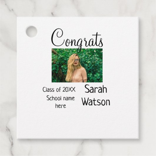 卒業写真シンプルクラシックadd class year sch フェイバータグ (正面)