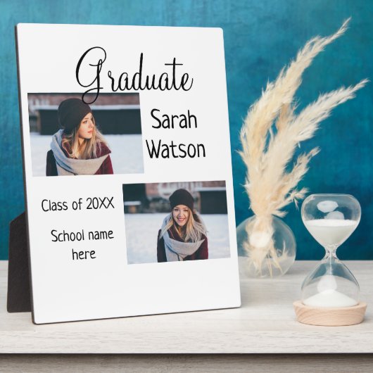 卒業写真シンプルクラシックadd class year sch フォトプラーク (側面)
